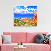 シオン国立公園を通る道路 キャンバスプリント (インサイチュ (リビング))