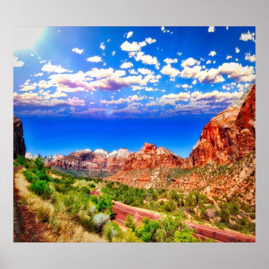 シオン国立公園を通る道路 ポスター (正面)