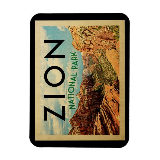 シオン国立公園マグネットヴィンテージ旅行 マグネット (縦)