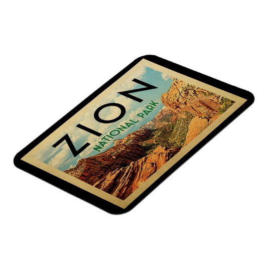シオン国立公園マグネットヴィンテージ旅行 マグネット (左側)