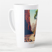 シオン国立公園ユタ州ナロウズの水彩画 カフェラテマグ (左アングル)