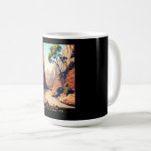 シオン国立公園ユタ州ナロウズの水彩画 コーヒーマグカップ (正面右)