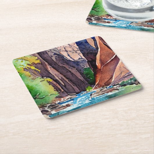 シオン国立公園ユタ州ナロウズ スクエアペーパーコースター (アングル)