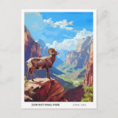 シオン国立公園ユタUSAヴィンテージ旅行 ポストカード (正面)
