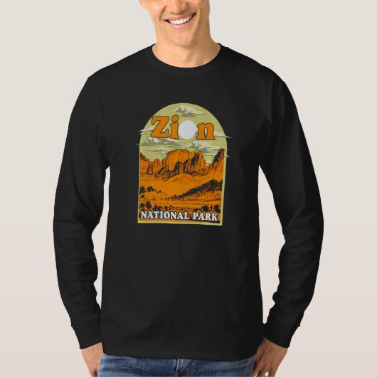 シオン国立公園 ビンテージ アート アート グッズ Tシャツ (正面)