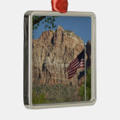 シオン国立公園Iのアメリカ国旗 メタルオーナメント (右)