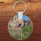 シオン国立公園IIのアメリカ国旗 キーホルダー (正面)