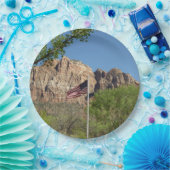 シオン国立公園IIのアメリカ国旗 ペーパープレート (パーティー)