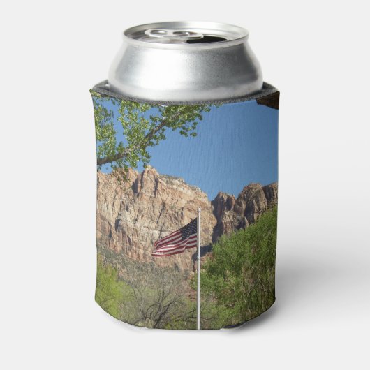 シオン国立公園IIのアメリカ国旗 缶クーラー (缶裏面)