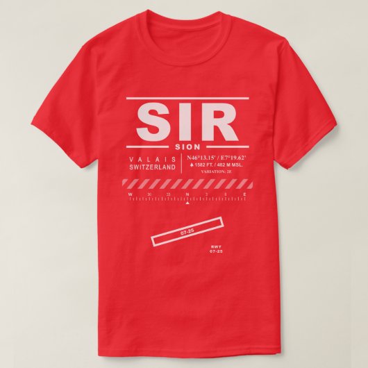 シオン空港SIR Tシャツ (デザイン正面)