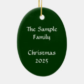 シカおよびクリスマスツリーの蝋燭との天使 セラミックオーナメント (裏面)