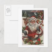 シカおよび子供とのクリスマスGreetingSanta シーズンポストカード (正面/裏面)