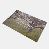 シカおよび木 ドアマット (アングル)