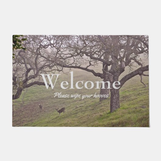 シカおよび木 ドアマット (正面)