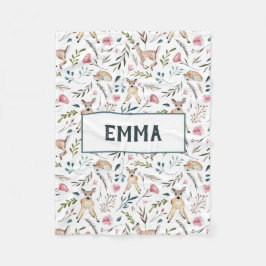 シカおよび花はベビーブランケットをpersonailzed フリースブランケット