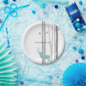 シカおよび鳥のパーティーのプレートが付いている白い樺の木 ペーパープレート (パーティー)