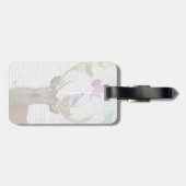 シカおよび鳥の巣のパステル調の色合い ラゲッジタグ (裏面横)