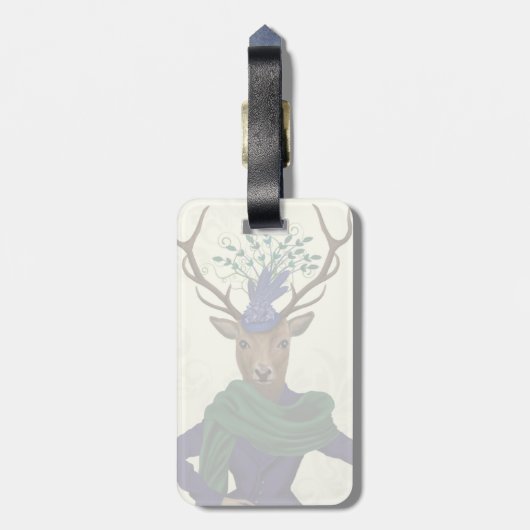 シカおよびFascinator 2 ラゲッジタグ (裏面縦)