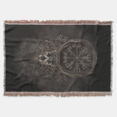 シカおよびVegvisir -バイキングの運行コンパス スローブランケット (正面)