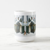 シカが付いているマグ冬のコテージ コーヒーマグカップ (中央)