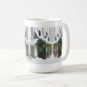 シカが付いているマグ冬のコテージ コーヒーマグカップ (正面右)