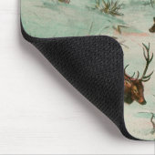 シカとの雪場面 マウスパッド (コーナー)