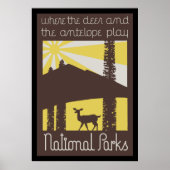 シカとアンテロープの遊場所 ポスター (正面)