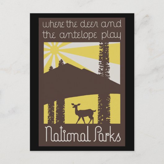 シカとアンテロープの遊場所 ポストカード (正面)