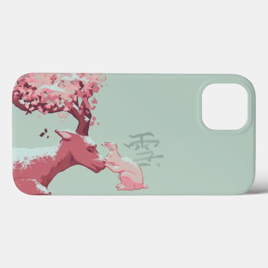 シカとウサギが雪の中で Case-Mate iPhoneケース (裏面 (横))