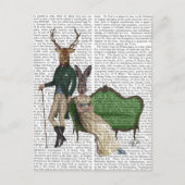 シカとウサギ夫人 ポストカード (正面)