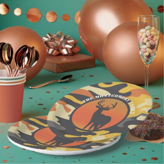 シカとカモフラージュ ペーパープレート (複数)