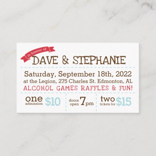 シカとシカのチケット – 唇と口ひげ 名刺 (裏面)