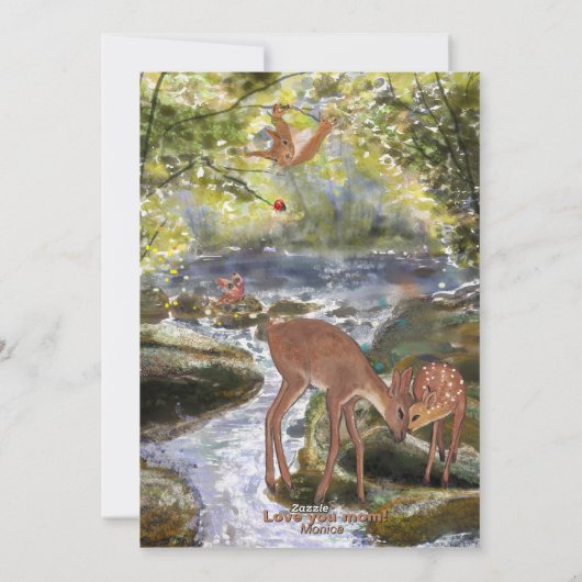 シカと森の友だちと母の日用カード シーズンカード (裏面)