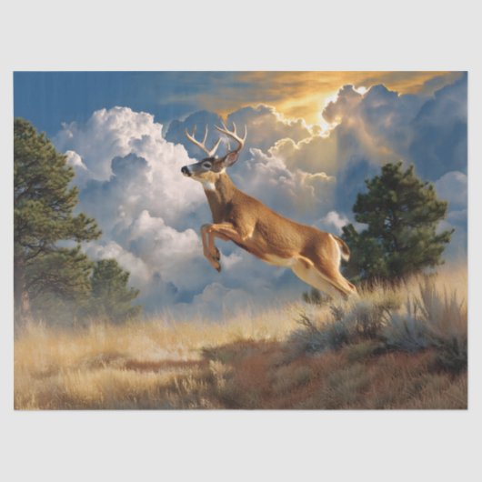 シカのオス デコパージュ 薄葉紙 (正面)