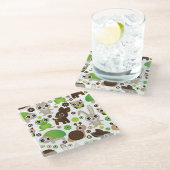 シカのカメのバニー動物の壁紙 ガラスコースター (アングル)