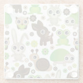 シカのカメのバニー動物の壁紙 ガラスコースター (裏面)