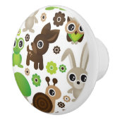 シカのカメのバニー動物の壁紙 セラミックノブ (右)