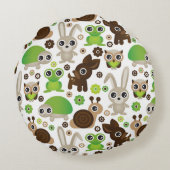 シカのカメのバニー動物の壁紙 ラウンドクッション (裏面)