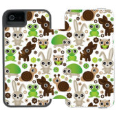 シカのカメのバニー動物の壁紙 INCIPIO iPhoneウォレットケース (フォリオ Open)