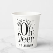 シカのクリスマスイラスト入りコーヒー・紅茶ペーパカップ 紙コップ (正面)