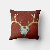 シカのスカルの(雄ジカの)枝角のウシの血の金ゴールドのネイティブアメリカン クッション (裏面)