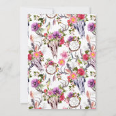 シカのスカル、花及び夢のキャッチャーは|感謝していしています サンキューカード (裏面)