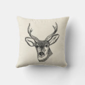 シカのスケッチ クッション (裏面)
