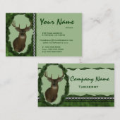 シカのチェーン剥製術の名刺の~の緑 名刺 (正面/裏面)