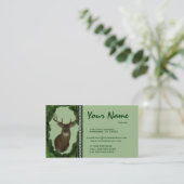 シカのチェーン剥製術の名刺の~の緑 名刺 (スタンド正面)
