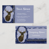 シカのチェーン剥製術の名刺の~の青 名刺 (正面/裏面)