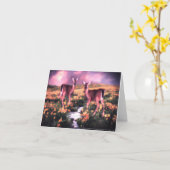 シカのデザインNotecard カード (黄色い花)