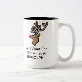 シカのハンターのためのかわいいクリスマスのマグ ツートーンマグカップ