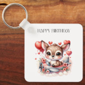 シカのパイロット 誕生日 キーホルダー (正面)