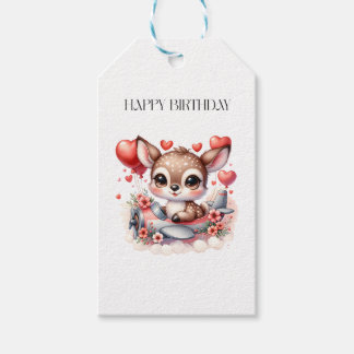シカのパイロット 誕生日 ギフトタグ